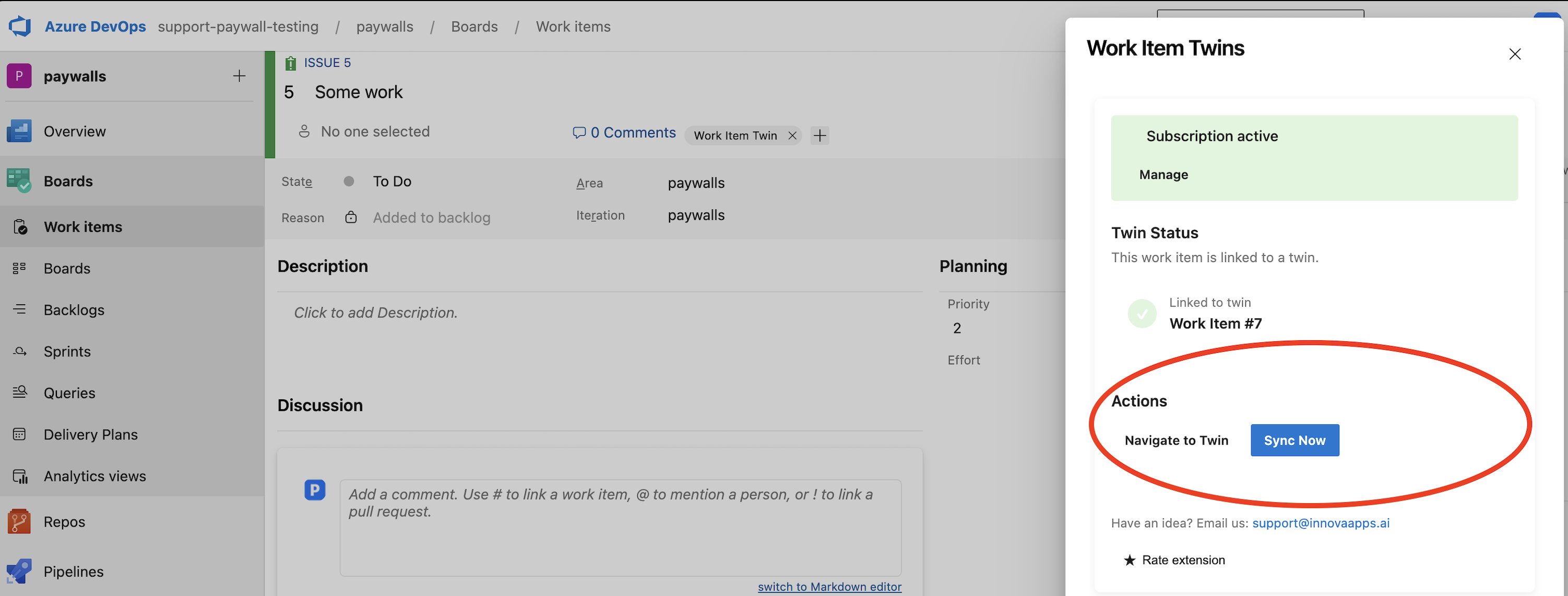 Work Item Twins Extension